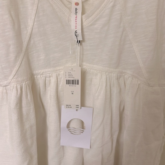 NWT Anthropologie Daily Practice Off White Dress with Pockets, Medium - Picture 4 of 5
